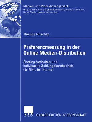 cover image of Präferenzmessung in der Online Medien-Distribution